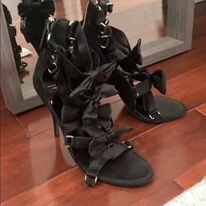 Balmain black tie heels
